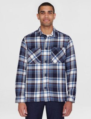 KnowledgeCotton Apparel Kariertes Overshirt CHECKED aus Bio-Baumwolle