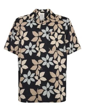 KnowledgeCotton Apparel Kurzärmeliges Hemd mit Blumenprint aus Tencel