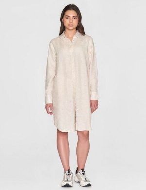 KnowledgeCotton Apparel Leinen- Hemdkleid - Classic linen dress - GOTS/Vegan