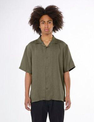KnowledgeCotton Apparel Leinenhemd Box Fit - Short Sleeve - aus Bio-Leinen