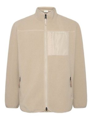 KnowledgeCotton Apparel Lockere Fleecejacke mit Reißverschluss - receycelt - GRS/Vegan