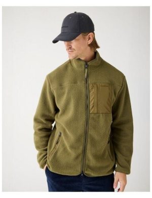 KnowledgeCotton Apparel Lockere Fleecejacke mit Reißverschluss - receycelt - GRS/Vegan