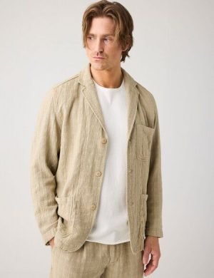 KnowledgeCotton Apparel Lockerer Blazer mit Struktur aus Bio-Baumwolle