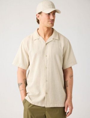 KnowledgeCotton Apparel Lockeres Kurzarmhemd aus Bio-Baumwolle
