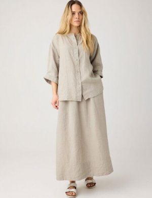 KnowledgeCotton Apparel Maxi Rock aus Bio-Leinen