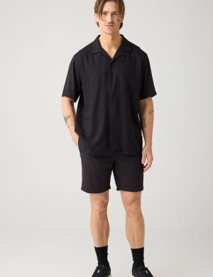 Shorts Fig Loose Linen Mix Schwarz