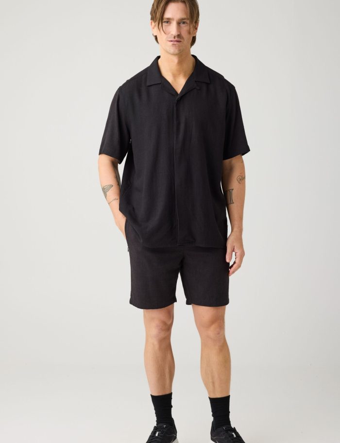 Shorts Fig Loose Linen Mix Schwarz