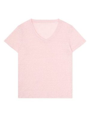 KnowledgeCotton Apparel T-Shirt mit V-Ausschnitt aus Bio-Leinen