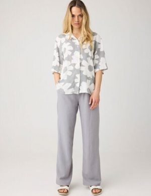 KnowledgeCotton Apparel Weite Hose POSEY aus Ecovero und Bio-Leinen