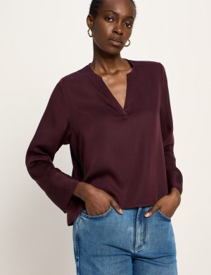 Bluse Tencel Bordeaux