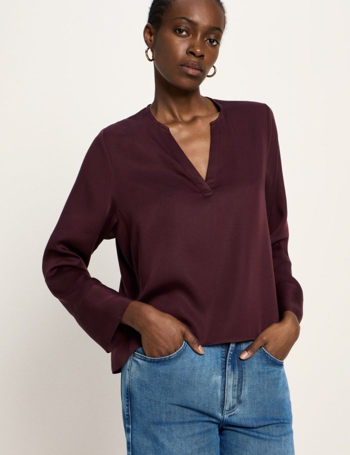 Bluse Tencel Bordeaux
