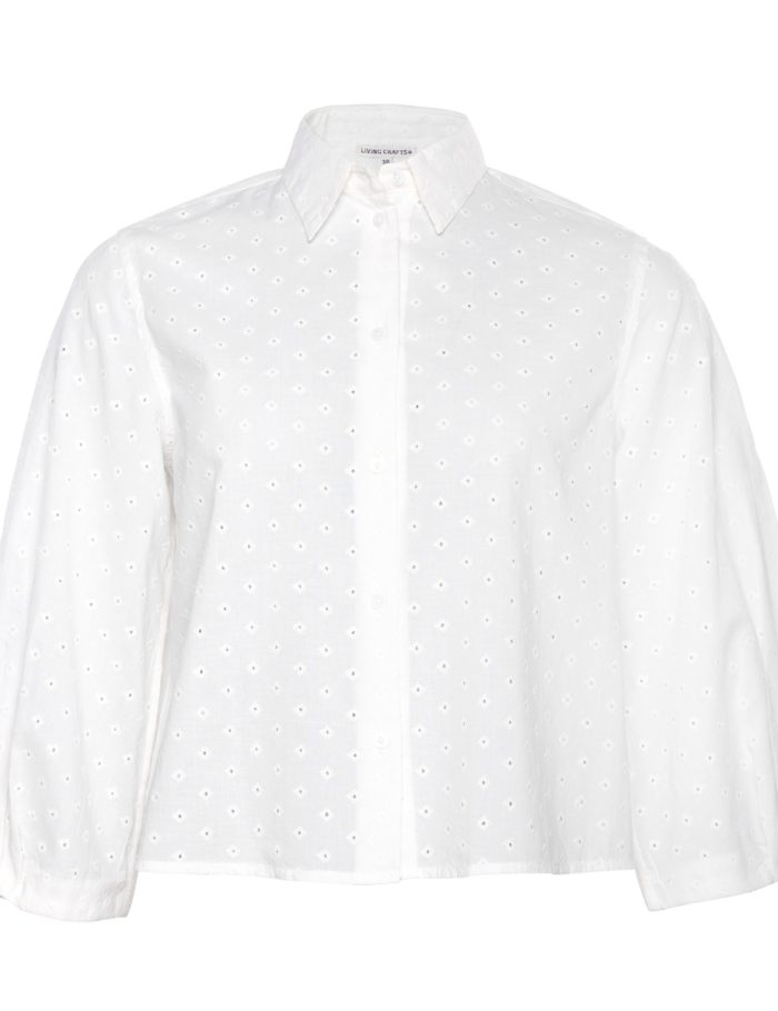 LIVING CRAFTS - Damen Bluse - Weiß