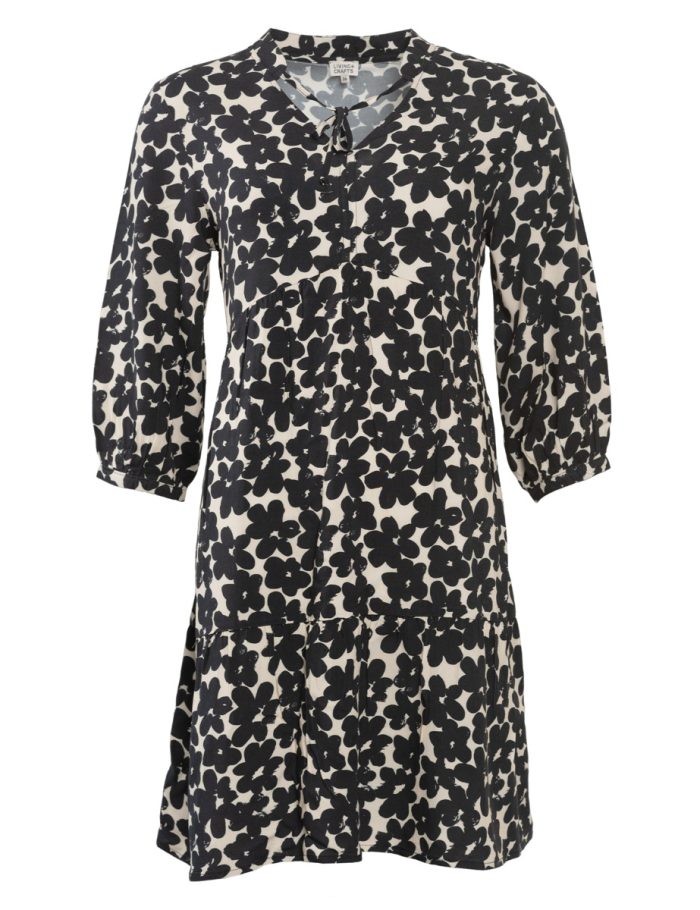 LIVING CRAFTS - Damen Kleid - Gemustert (100% Viskose (Lenzing™Ecovero™)), Nachhaltige Mode, Bio Bekleidung