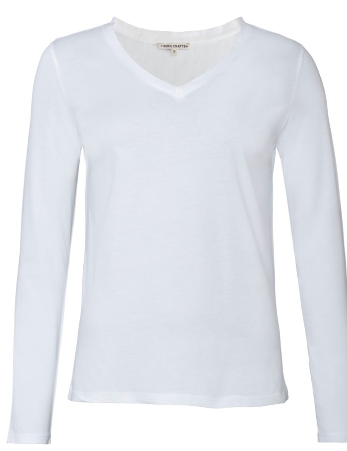 LIVING CRAFTS - Damen Langarm-Shirt - Weiß