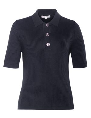 LIVING CRAFTS - Damen Polo-Pullover - Blau
