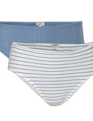 LIVING CRAFTS - Damen Slip, 2er-Pack - Gestreift