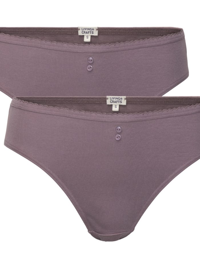 LIVING CRAFTS - Damen Slip, 2er-Pack - Lila LIVING CRAFTS - Damen Slip, 2er-Pack - Lila