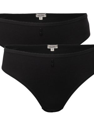 LIVING CRAFTS - Damen Slip, 2er-Pack - Schwarz