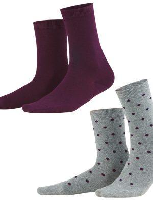 LIVING CRAFTS - Damen Socken, 2er-Pack - Lila