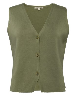 LIVING CRAFTS - Damen Weste (Strick) - Grün