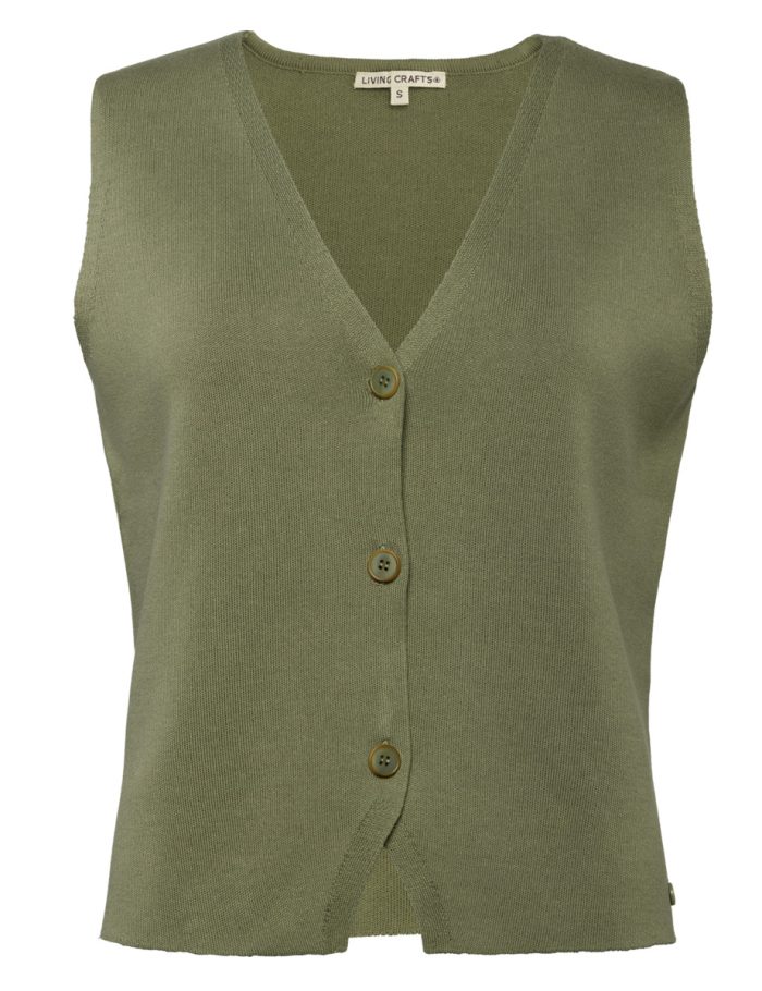 LIVING CRAFTS - Damen Weste (Strick) - Grün
