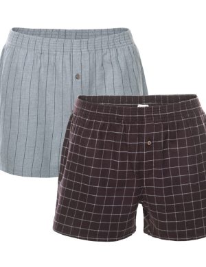 LIVING CRAFTS - Herren Boxer-Shorts, 2er-Pack - Braun