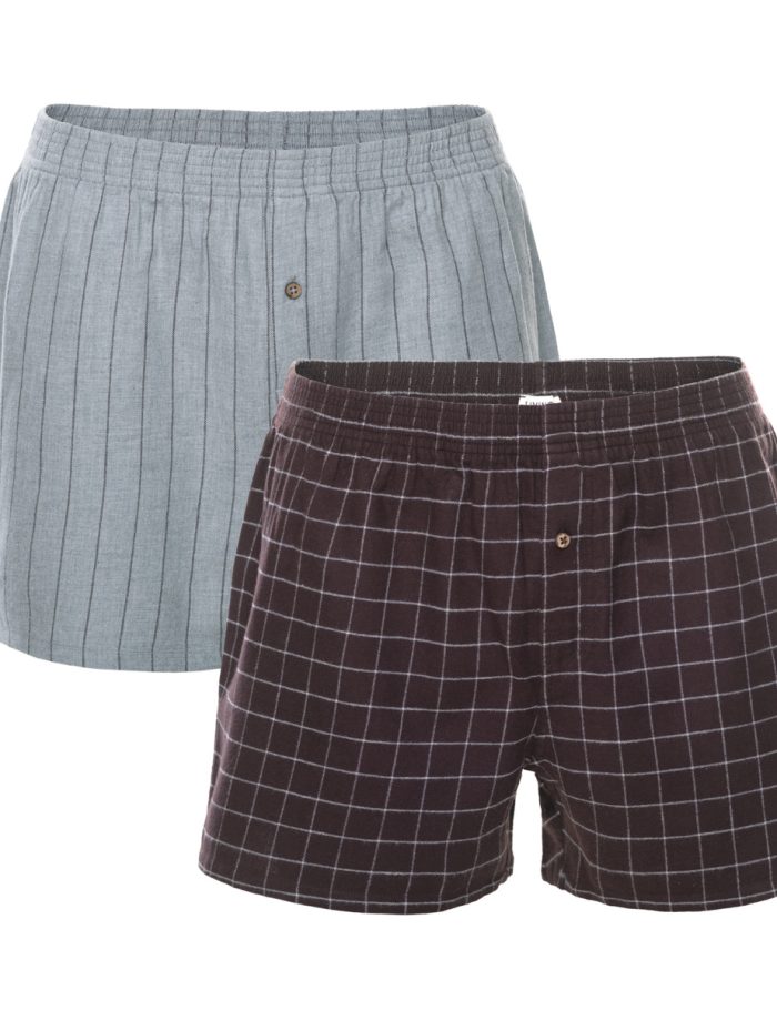 LIVING CRAFTS - Herren Boxer-Shorts, 2er-Pack - Braun