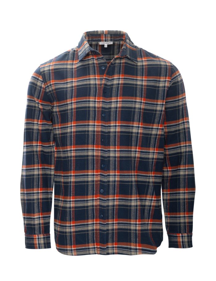 LIVING CRAFTS - Herren Flanellhemd - Rot