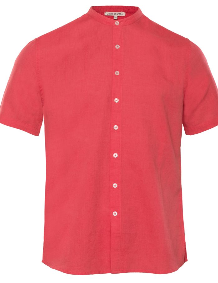 LIVING CRAFTS - Herren Kurzarm Hemd - Rot