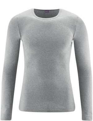 LIVING CRAFTS - Herren Langarm-Unterhemd - Grau