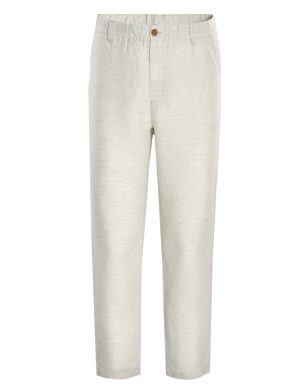 LIVING CRAFTS - Herren Leinen Hose - Beige