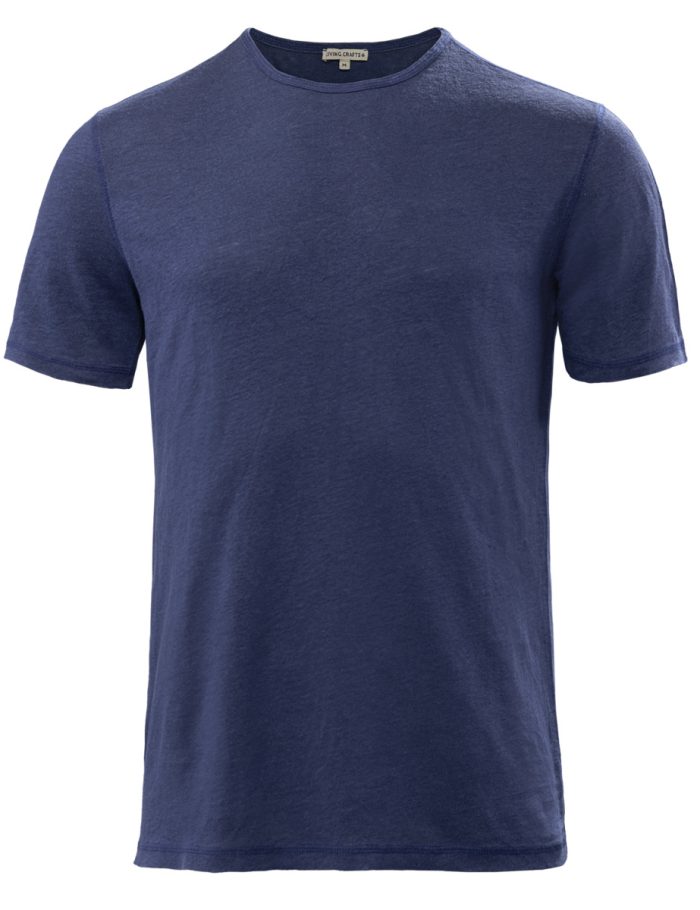 LIVING CRAFTS - Herren Leinen T-Shirt - Blau LIVING CRAFTS - Herren Leinen T-Shirt - Blau