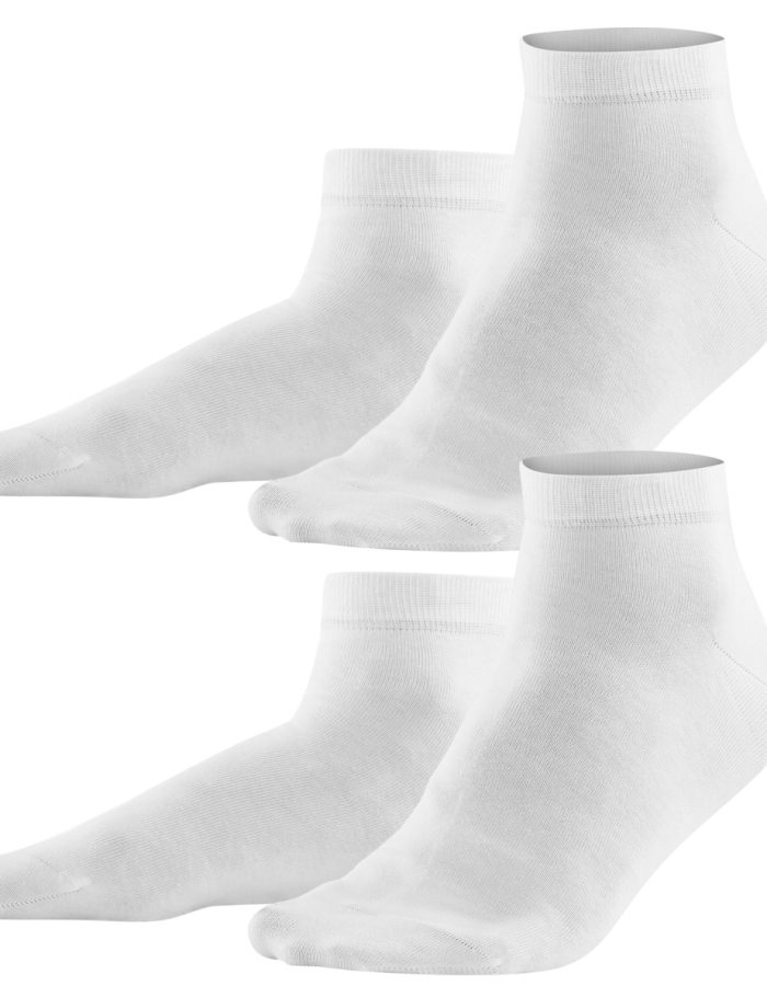 LIVING CRAFTS - Herren Sneaker-Socken, 2er-Pack - Weiß LIVING CRAFTS - Herren Sneaker-Socken, 2er-Pack - Weiß