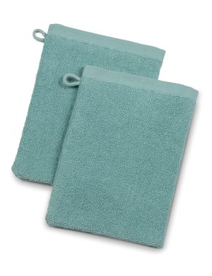 LIVING CRAFTS - Home Waschhandschuh, 2er-Pack - Petrol