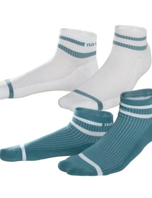 LIVING CRAFTS - Unisex Hohe Sneaker-Socken, 2er Pack - Gestreift (92% Bio-Baumwolle; 7% Polyamid (recycelt); 1% Elasthan), Nachhaltige Mode, Bio Bekleidung