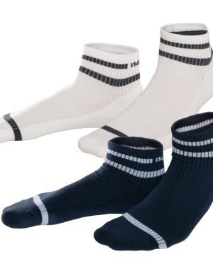 LIVING CRAFTS - Unisex Hohe Sneaker-Socken, 2er Pack - Mehrfarbig (92% Bio-Baumwolle; 7% Polyamid (recycelt); 1% Elasthan), Nachhaltige Mode, Bio Bekleidung