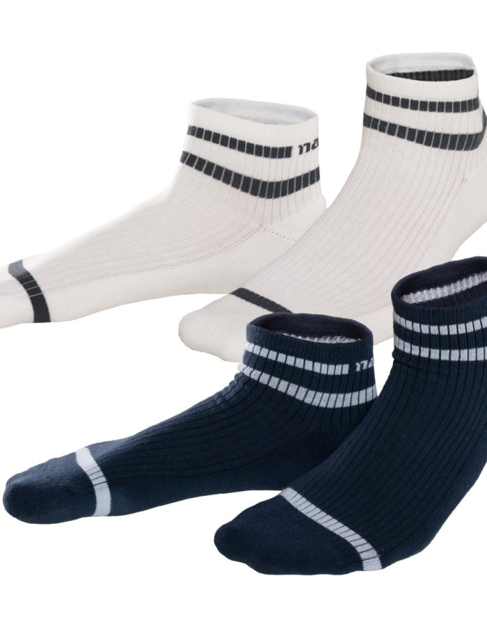 LIVING CRAFTS - Unisex Hohe Sneaker-Socken, 2er Pack - Mehrfarbig (92% Bio-Baumwolle; 7% Polyamid (recycelt); 1% Elasthan), Nachhaltige Mode, Bio Bekleidung