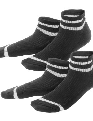 LIVING CRAFTS - Unisex Hohe Sneaker-Socken, 2er Pack - Schwarz (92% Bio-Baumwolle; 7% Polyamid (recycelt); 1% Elasthan), Nachhaltige Mode, Bio Bekleidung