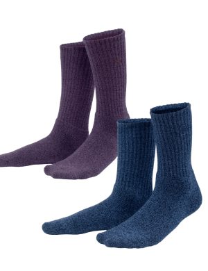 LIVING CRAFTS - Unisex Socken, 2er Pack - Blau (83% Bio-Baumwolle; 15% Polyamid (recycelt); 2% Elasthan), Nachhaltige Mode, Bio Bekleidung