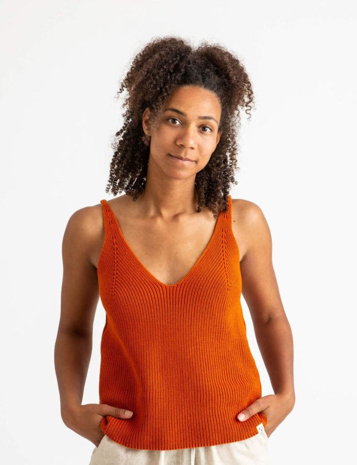Top Knit Tank Orange