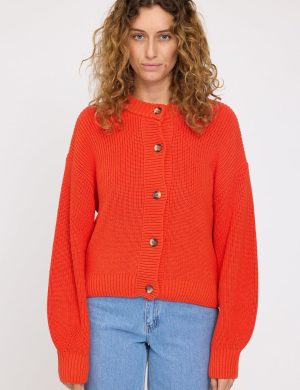 Strickjacke Chunky Knit Rot
