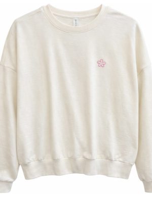 Mazine - Women's Back Print Flowers Sweatshirt - Pullover