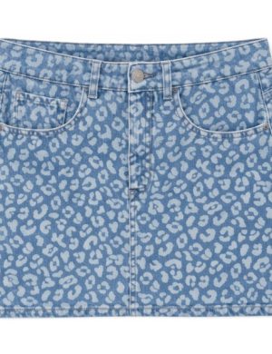 Mazine - Women's Printed Denim Mini Skirt - Rock