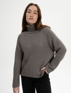 Rollkragenpullover Rippstrick Chirha