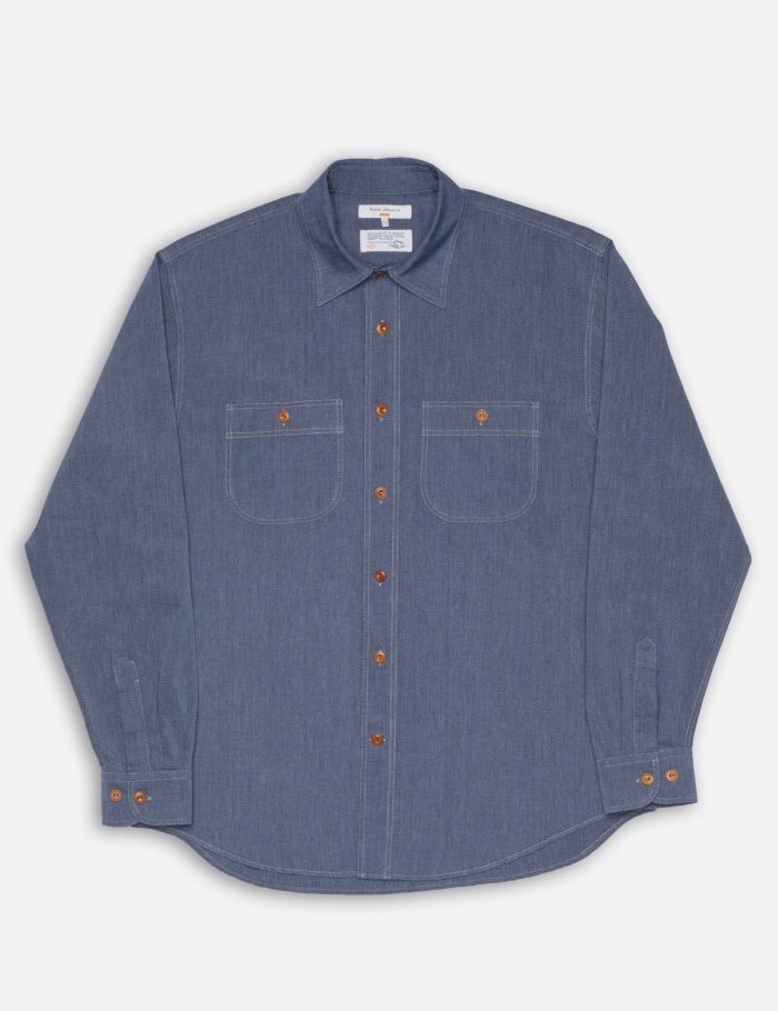 Hemd Julian Chambray Worker Blau
