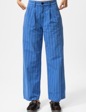 Hose Gullan Striped Workwear Blau