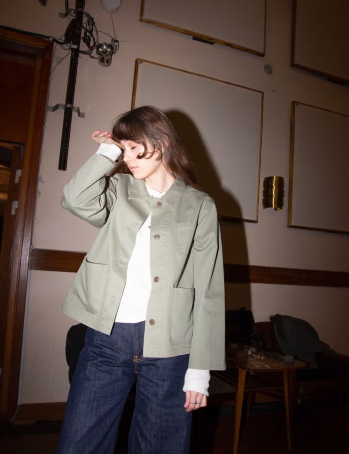 Jacke Lovis Herringbone Gr&uuml;n