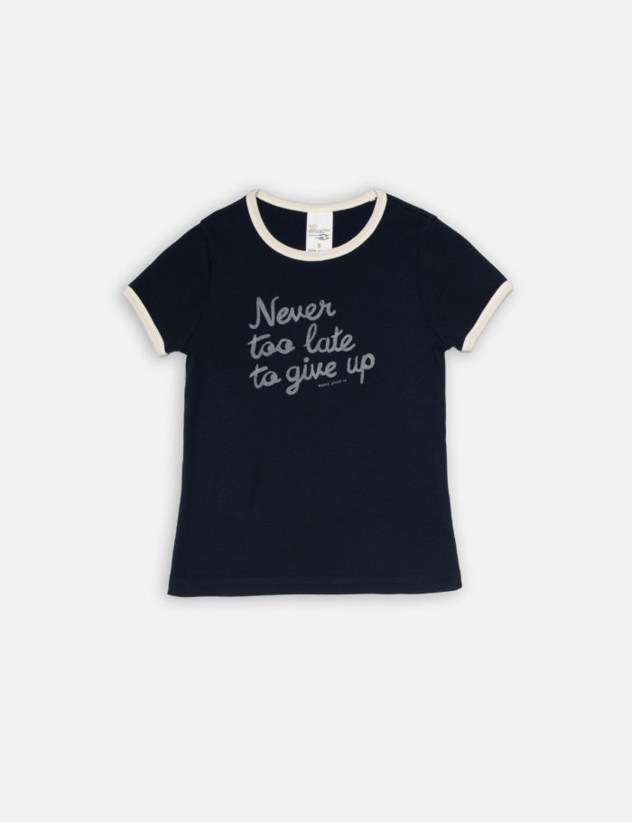 T-Shirt Eve Ringer Too Late Blau