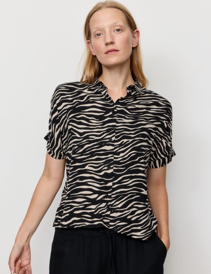 Bluse Lotus Zebra Schwarz