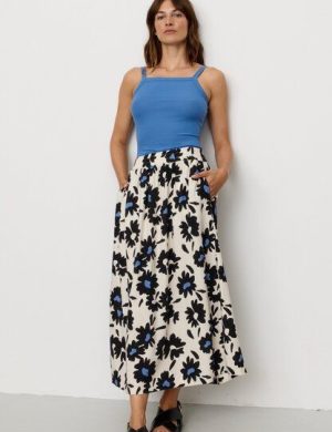 Damen Rock aus Leinen und LENZING ECOVERO Viskose Mix - FENNEL BLOOM - recolution